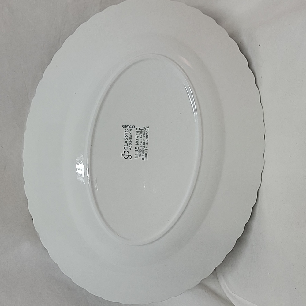 J&G Blue Nordic 'Blue Onion' Platter And Serving Bowl Set - Picture 3 of 7